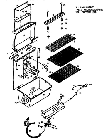 Grill and burner section