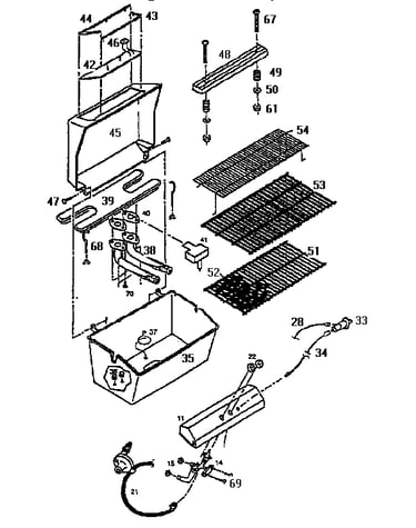 Grill and burner section