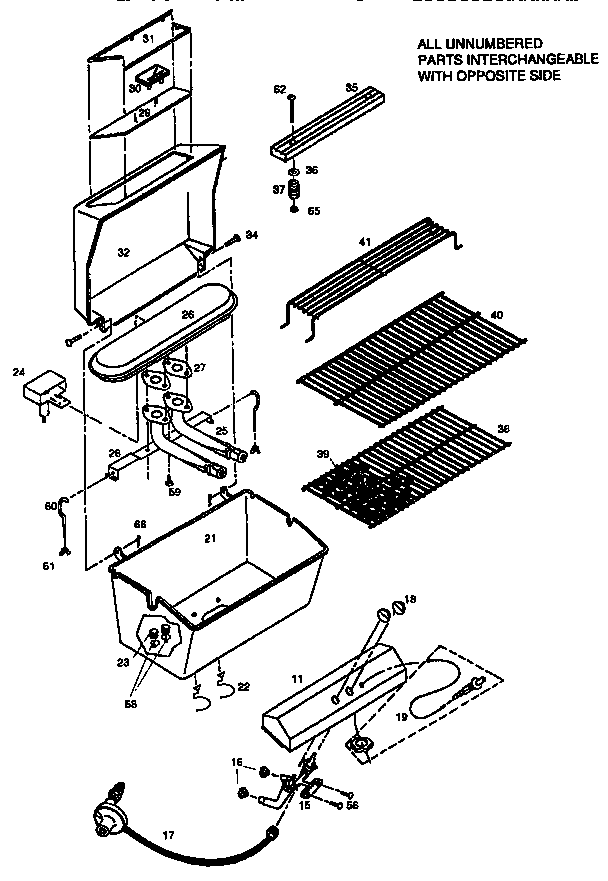 GRILL AND BURNER SECTION