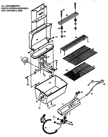 Grill and burner section