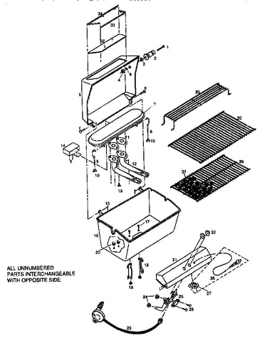 Grill and burner section