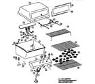 Kenmore 920154050 grill and burner section diagram
