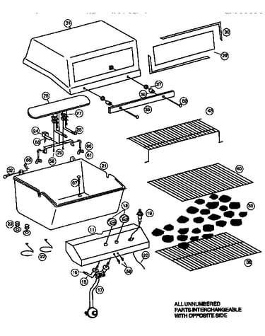 Grill and burner section