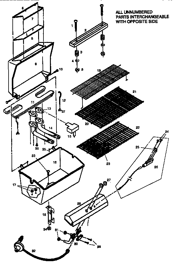 GRILL AND BURNER SECTION