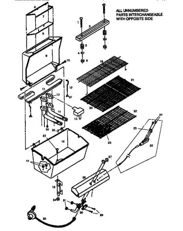 Grill and burner section