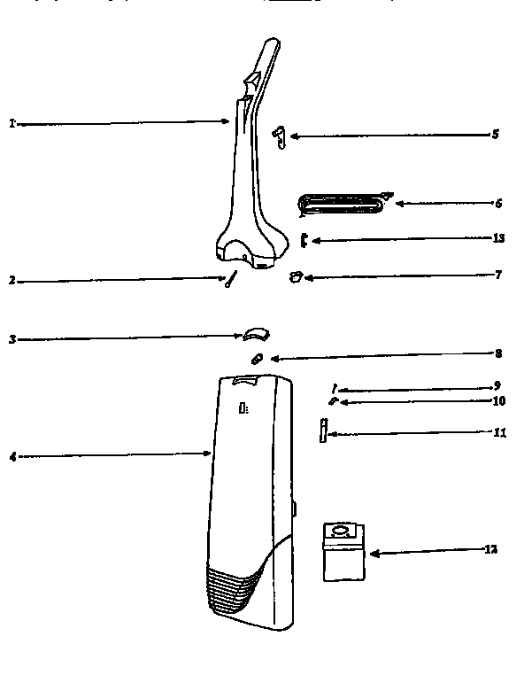 Handle and bag housing