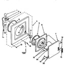 Dryer front panel and door