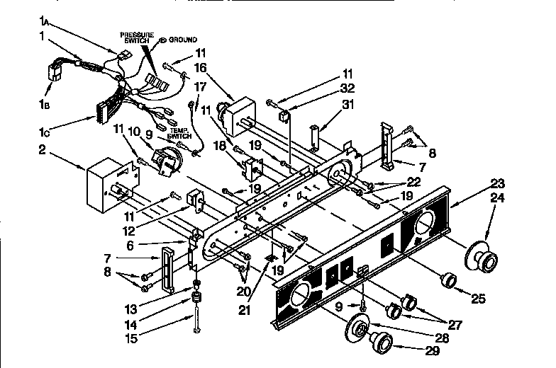Washer/dryer control panel