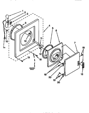 Dryer front panel and door