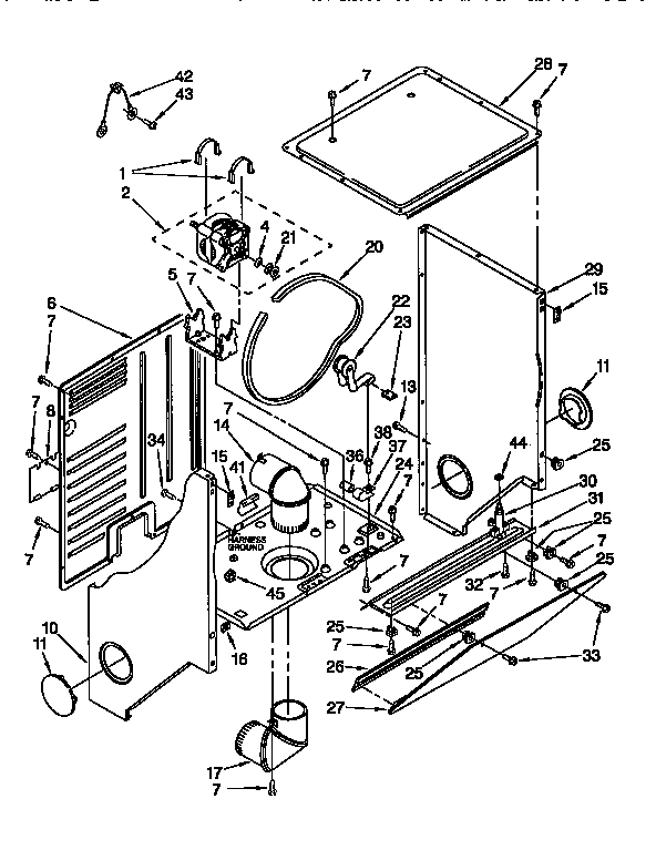Dryer cabinet and motor