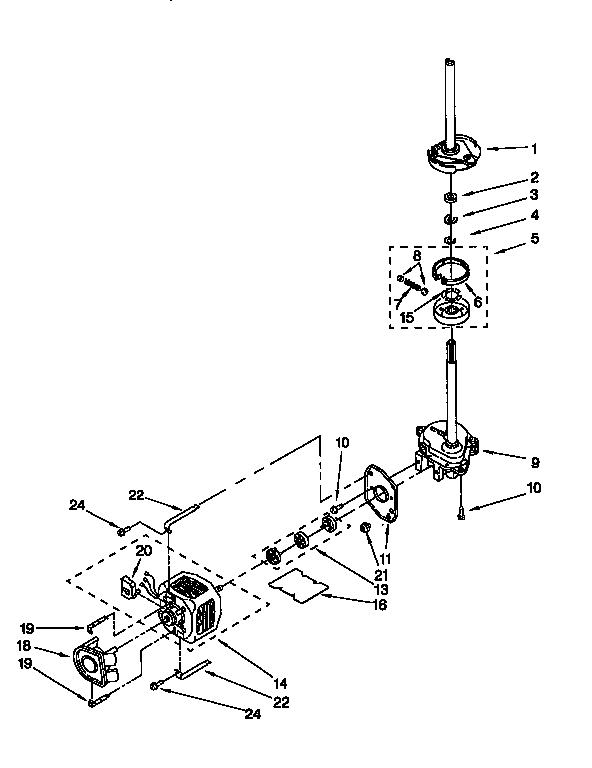 Brake,clutch,gearcase,motor&pump