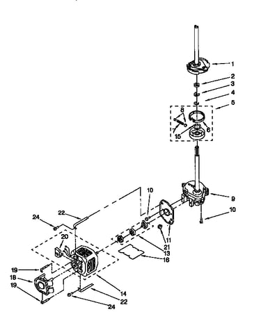 Brake,clutch,gearcase,motor&pump