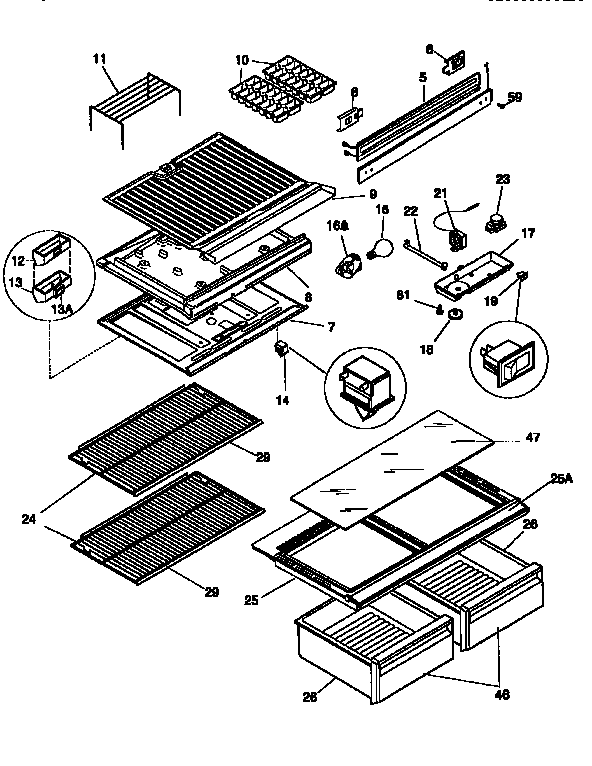 Separator and  shelves