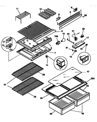 Separator and shelves