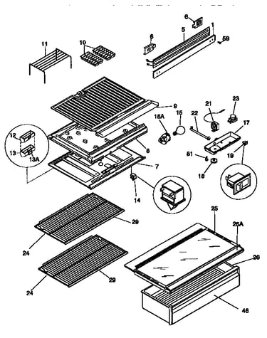 Separator and shelves