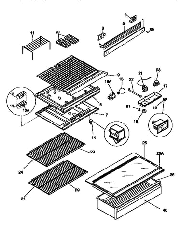 Separator and shelves
