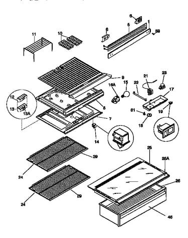 Separator and shelves