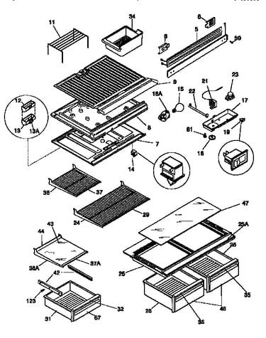 Separator and shelves