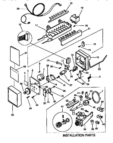 Installation parts and mold-body assembly