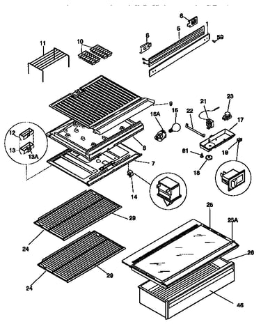 Separator and shelves