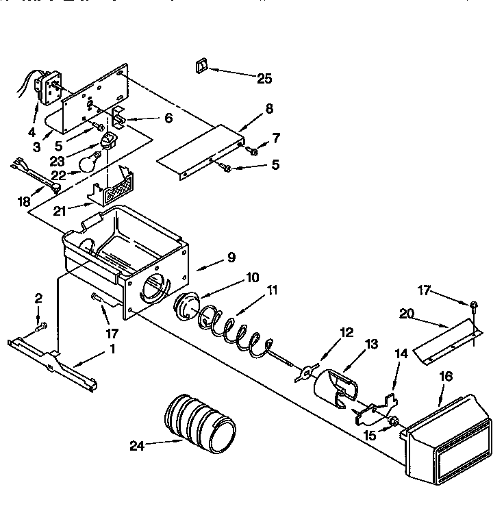 Motor and ice container