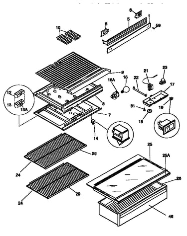 Separator and shelves