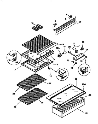 Separator and shelves