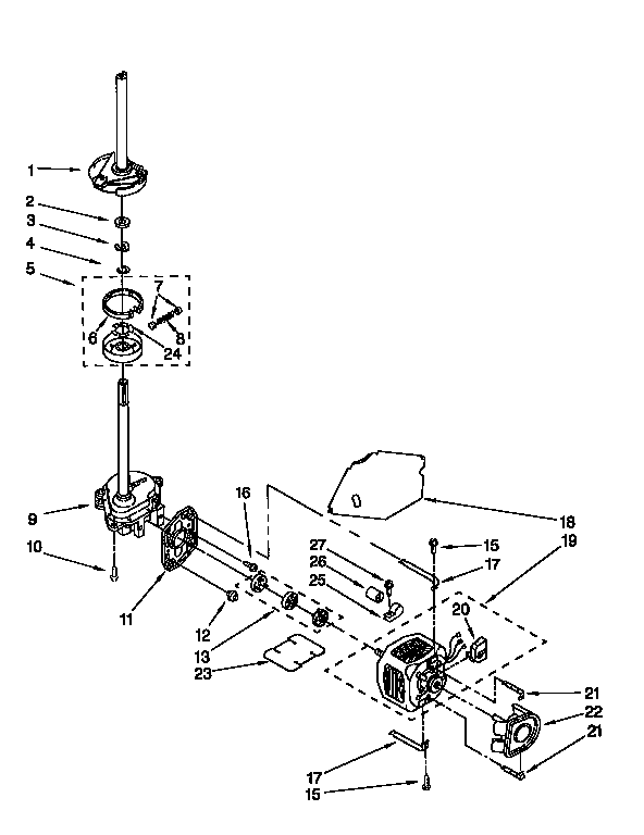 Brake,clutch,gearcase,motor&pump