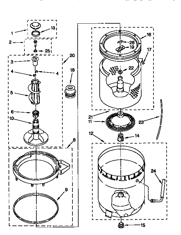 AGITATOR, BASKET & TUB