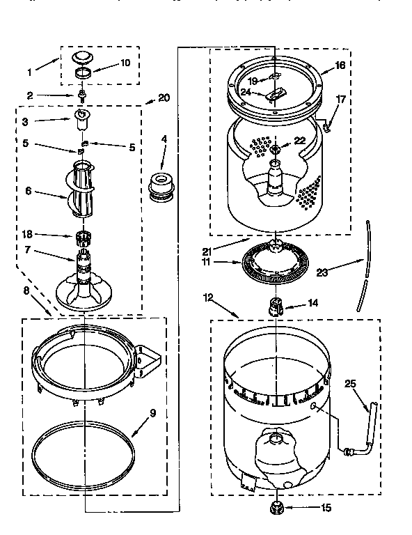 AGITATOR, BASKET & TUB