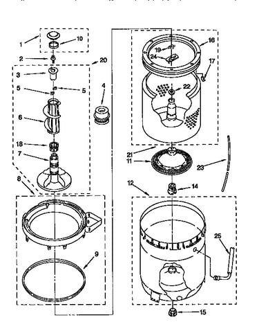 Agitator, basket & tub