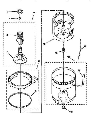 Agitator, basket & tub