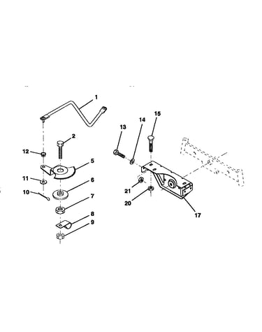 Sector gear/axle support