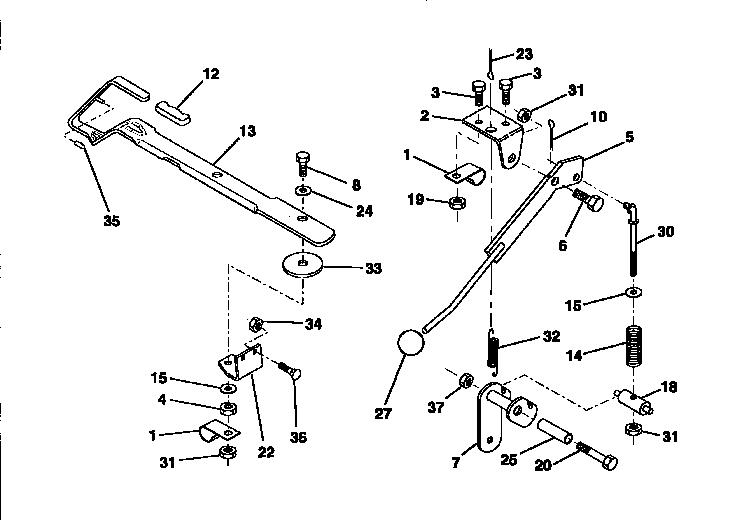 Mower lift lever