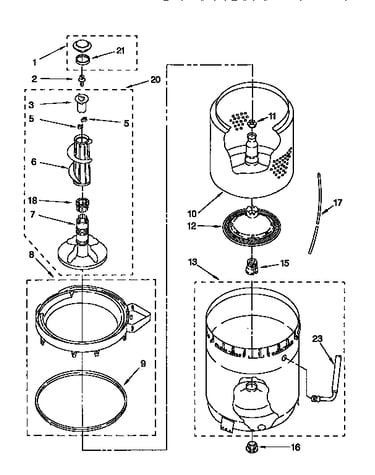 Agitator, basket & tub
