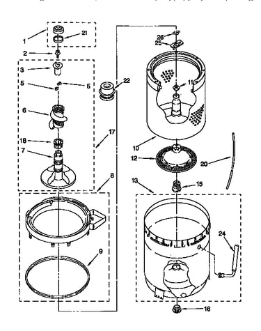 Agitator, basket & tub