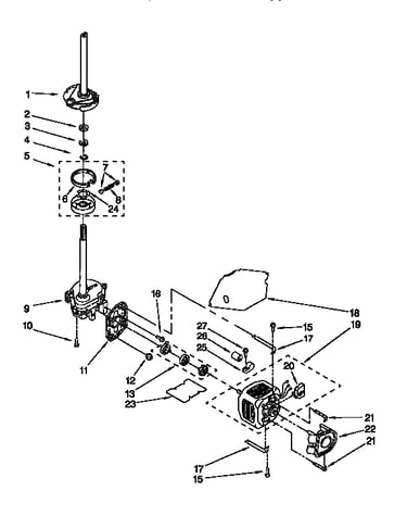 Brake,clutch,gearcase,motor&pump