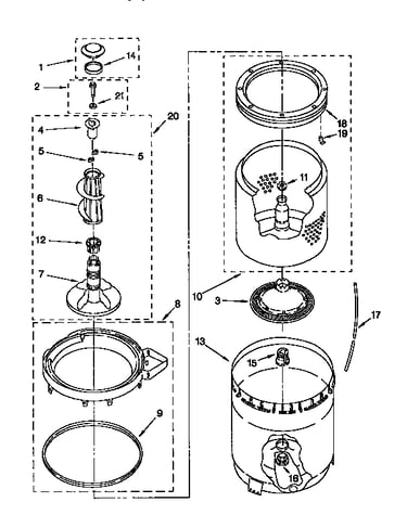 Agitator, basket & tub