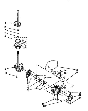Brake,clutch,gearcase,motor&pump