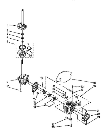 Brake,clutch,gearcase,motor&pump