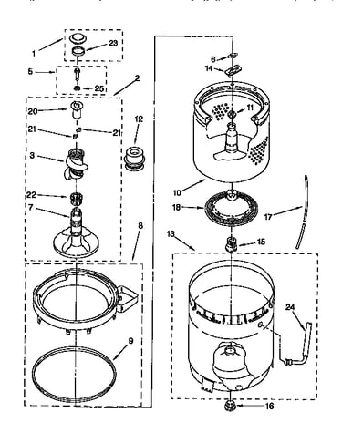 Agitator, basket & tub