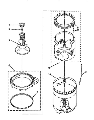 Agitator, basket & tub
