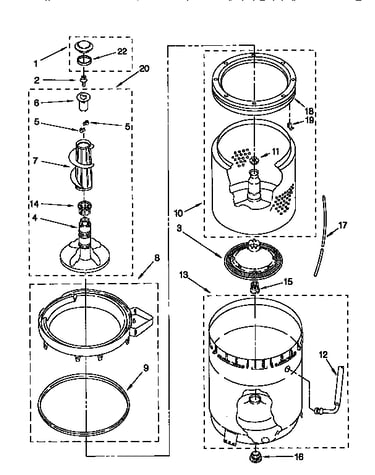 Agitator, basket & tub