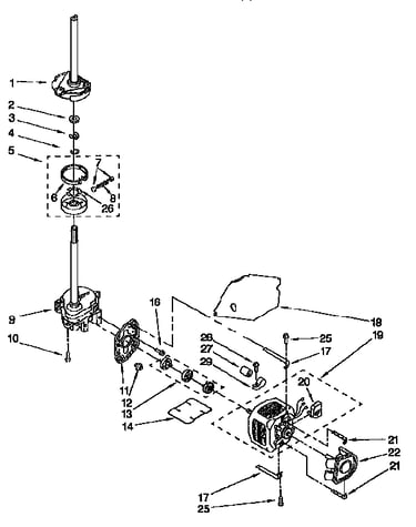 Brake,clutch,gearcase,motor,pump