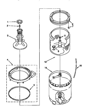 Agitator, basket & tub