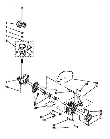 Brake,clutch,gearcase,motor&pump