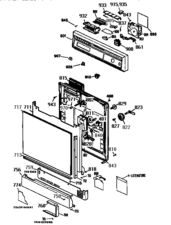 ESCUTCHEON AND DOOR