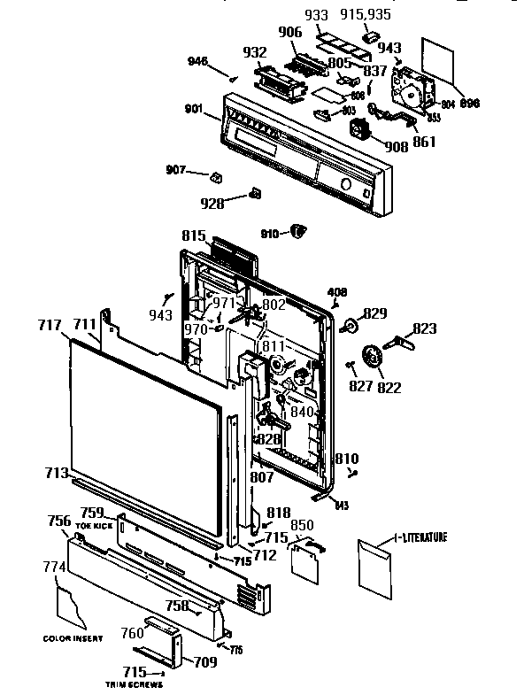 ESCUTCHEON AND DOOR