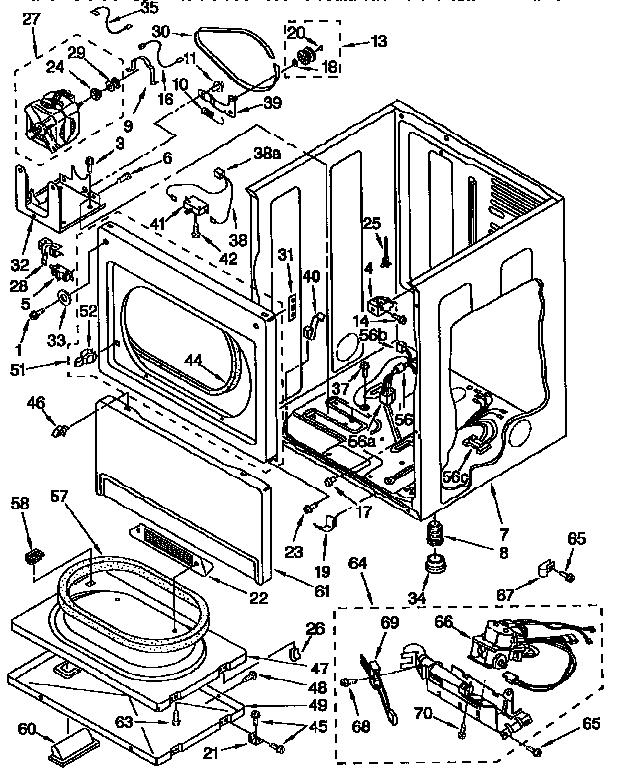 Lower cabinet and front panel