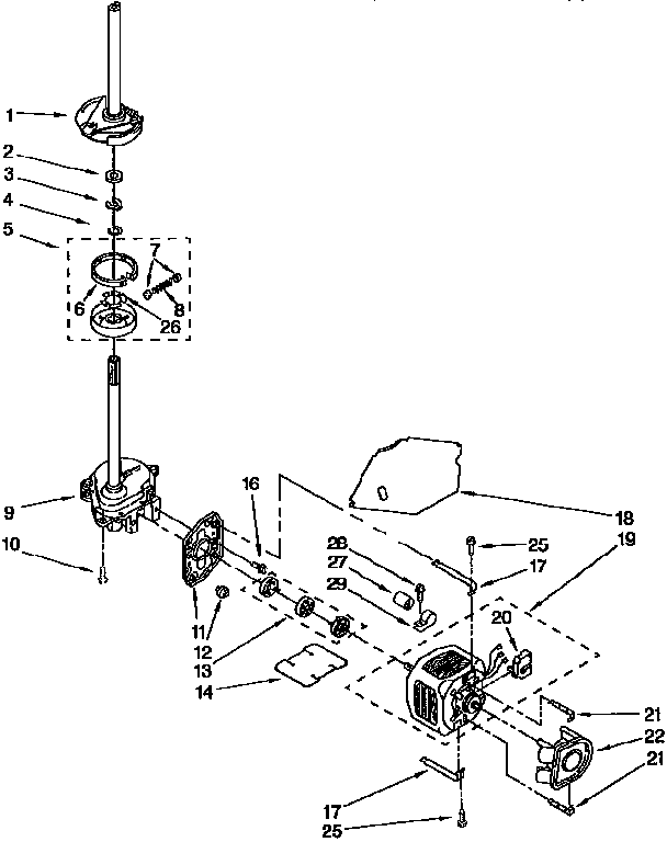 Brake,clutch,gearcase,motor,pump